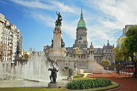 A photo of the national congress building in Buenos Aires, Argentina.